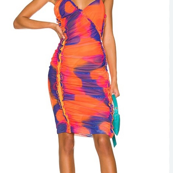 H:OURS Revolve Quintana Dress Candy Ombre Midi DRESS SIZE XS 1886 - Picture 8 of 9